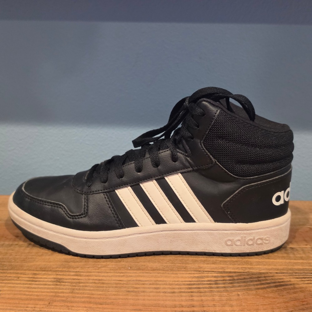Adidas Mens Hoops 2.0 Mid Basketball Shoes Black White B44621 Size 8.5 - Picture 9 of 10